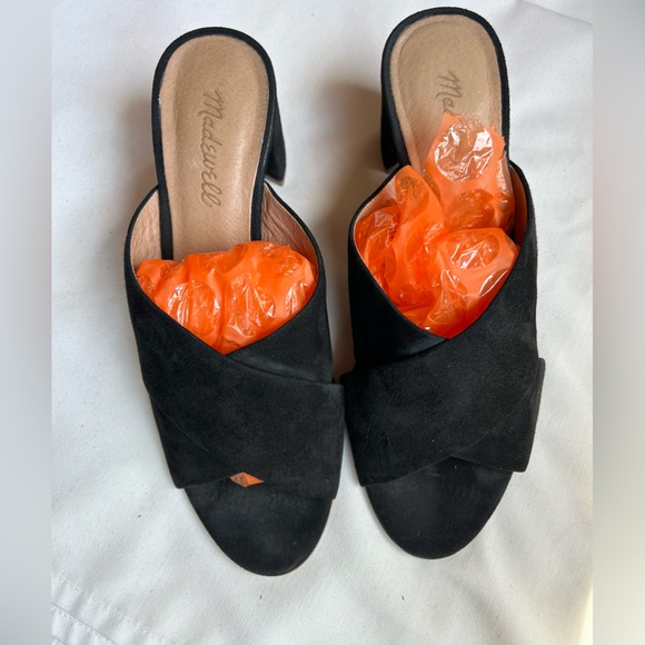 Madewell The Greer Mule Sandal in Black Suede Size 8 - Picture 2 of 7